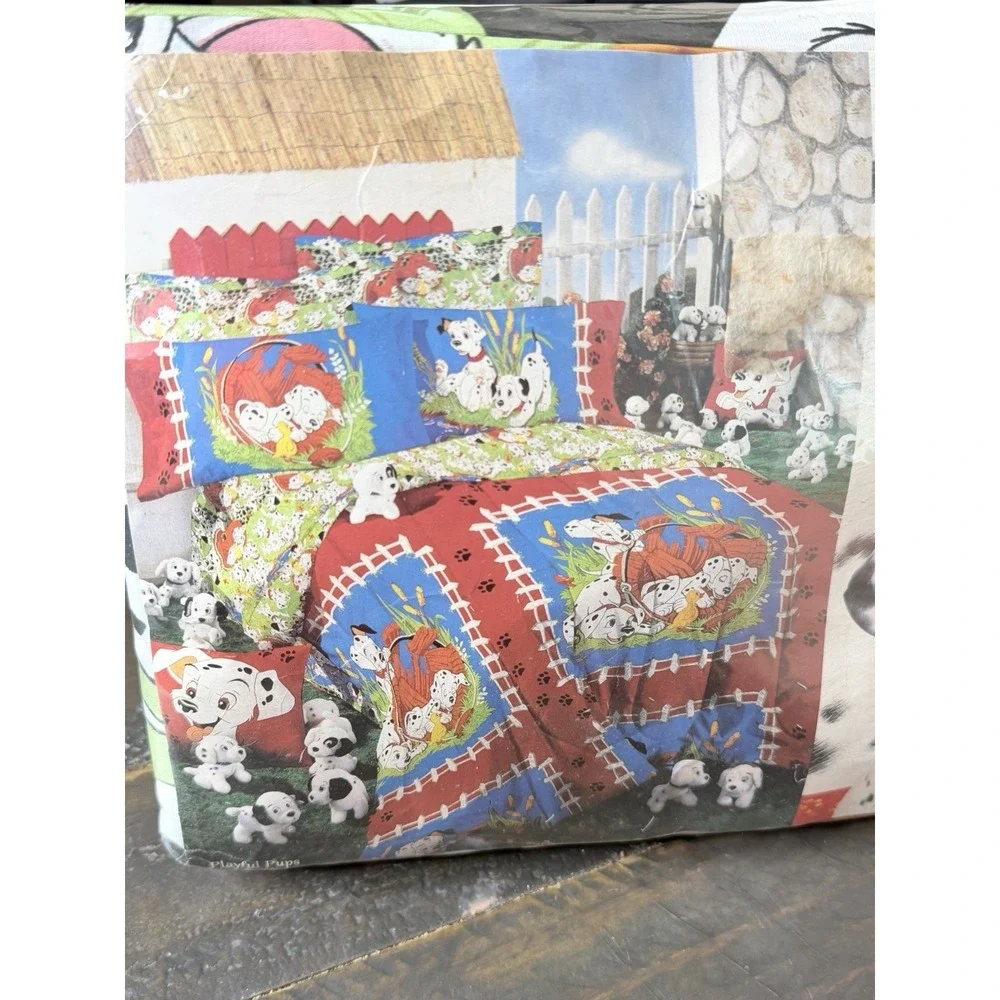 Vintage Disney 101 Dalmatians Twin Sheet Set Sealed Playful Pups 3 Pc 1990s USA